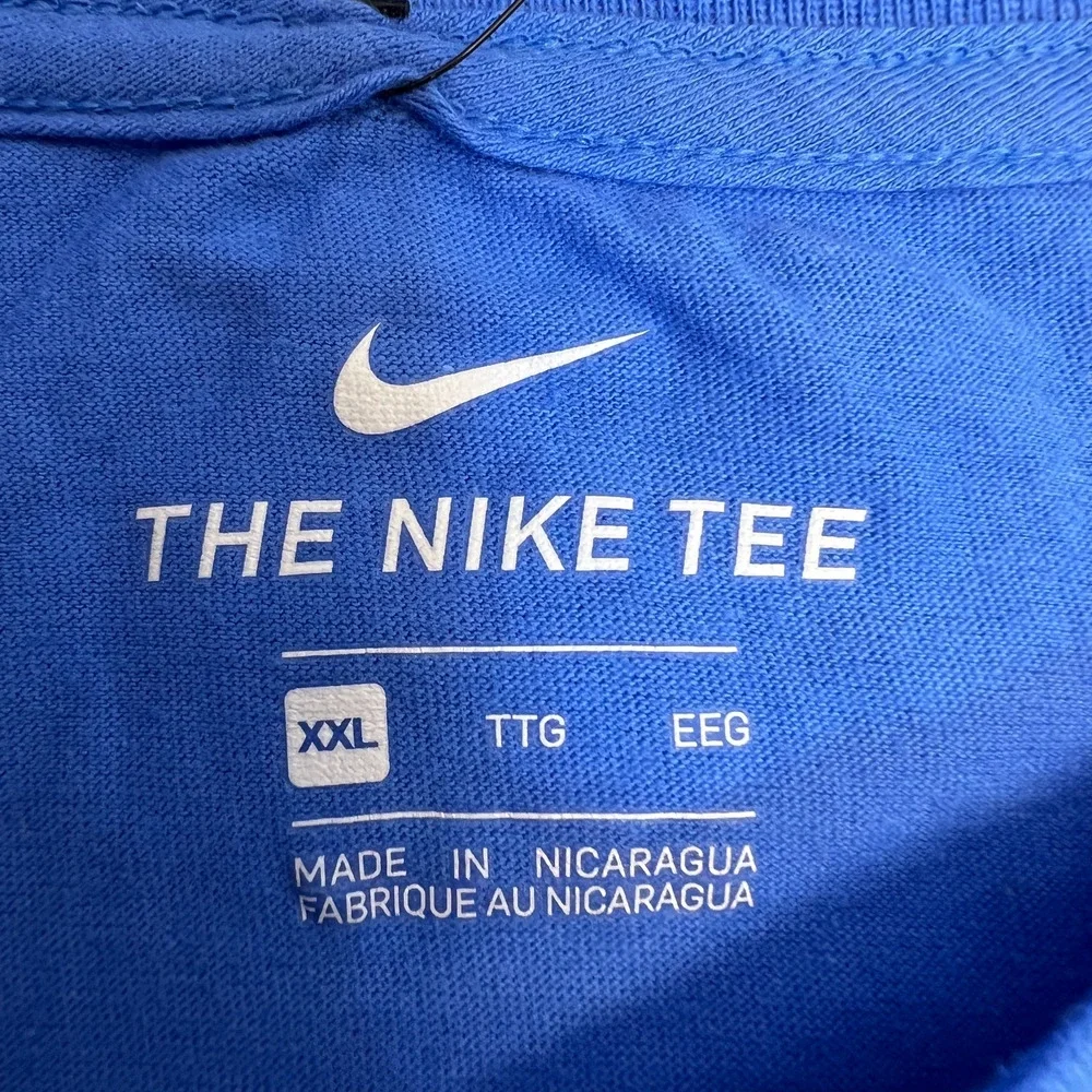 NWT Nike Mens T-Shirt Graphic Circle Sportswear Logo Nike Tee Blue/White Sz XXL